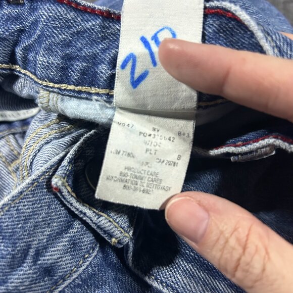 Vintage Tommy Hilfiger Jeans Womens 10 Blue Denim Wide Leg Baggy Y2K - Picture 8 of 14